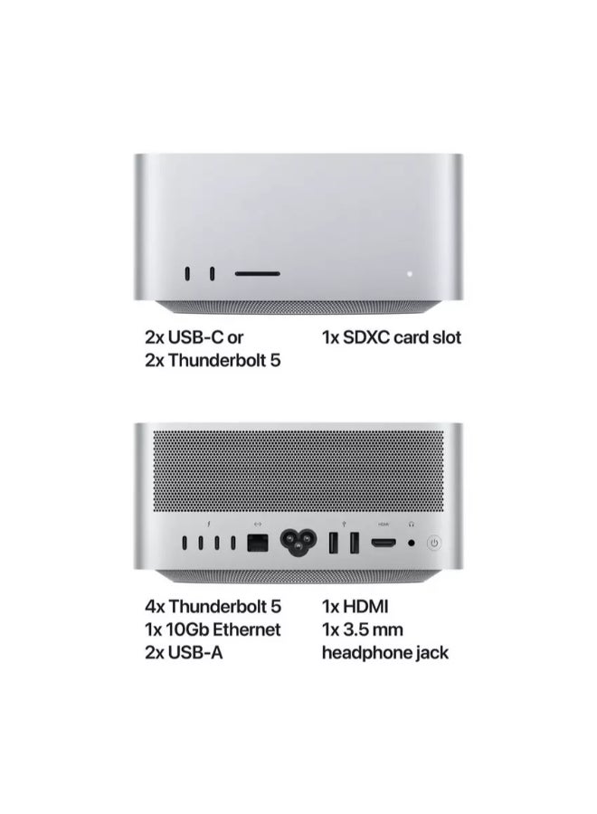 Apple - Mac Studio M4 Max chip 14-core CPU Processor/36GB RAM DDR5/512GB SSD/32‑core GPU Graphics/ Silver - Image 1