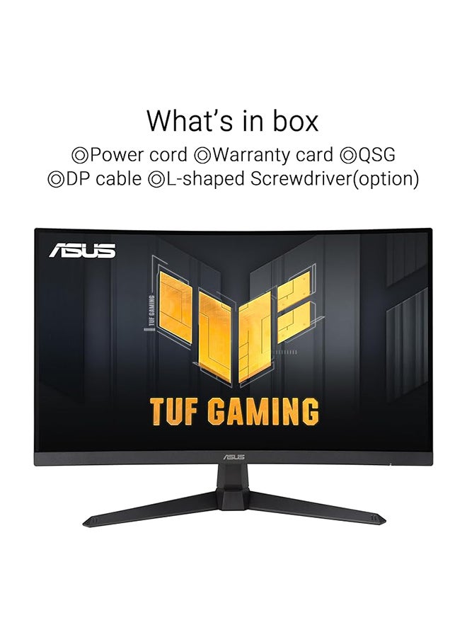 TUF Gaming VG27VQ3B 27-Inch Curved Gaming Monitor, Full HD (1920x1080), 1500R Curve, 180Hz Refresh Rate, 1ms Response Time, Adaptive-Sync, FreeSync Premium, ELMB Sync, 90% DCI-P3, Shadow Boost, VESA Mountable | 90LM0A90-B01170 Black