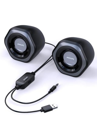 Small Computer PC Speakers USB Powered 3.5mm AUX Jack Volume Control HiFi Stereo Sound Quality , Mini Gaming Desktop Monitors Laptops Speakers for Windows PC pad Smartphone Tablet MP3 black - pnsku/N70168673V/45/_/1744638533/641e1ed9-eb23-4b2a-86e0-845d1f403025