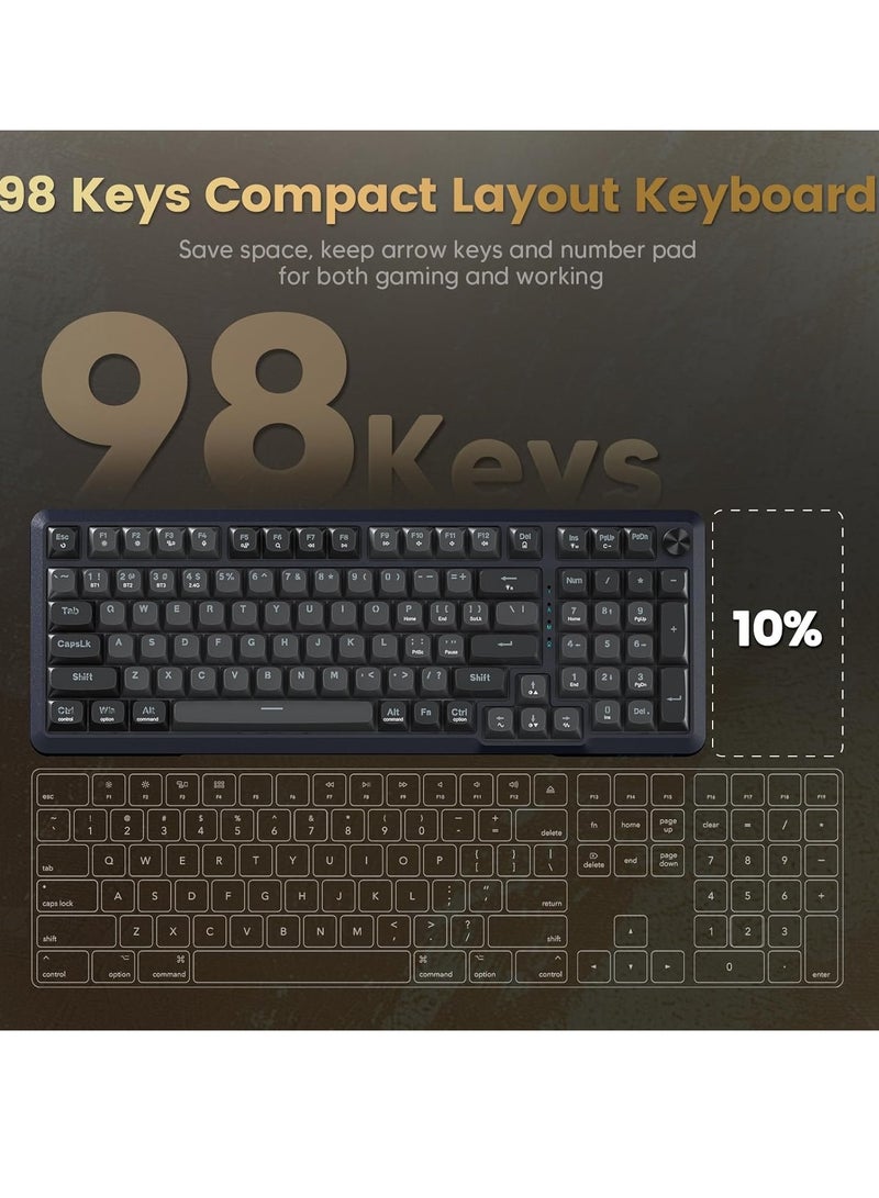 REDRAGON - K688-RGB-BRAGI PRO Wireless Mechanical Gaming Keyboard, 3 Mode Gasket Mounted RGB Gaming Keyboard with Volume Knob, Pre-Lubed Linear Switches, MDA-Profile, 98 Keys Hot Swappable Creamy Keyboard for PC/Tablet/Xbox/PS4 - Image 1
