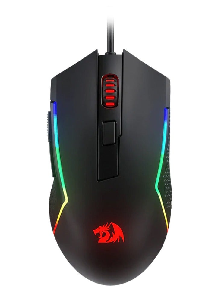 REDRAGON Wired Gaming Mouse , TRIDENT BASIC M616 - RGB , USB Cable , 7 buttons , Max 10000 DPI Sensor responds precisely to movement Switch button , high precision sensor , ergonomic design - black  - Image 1
