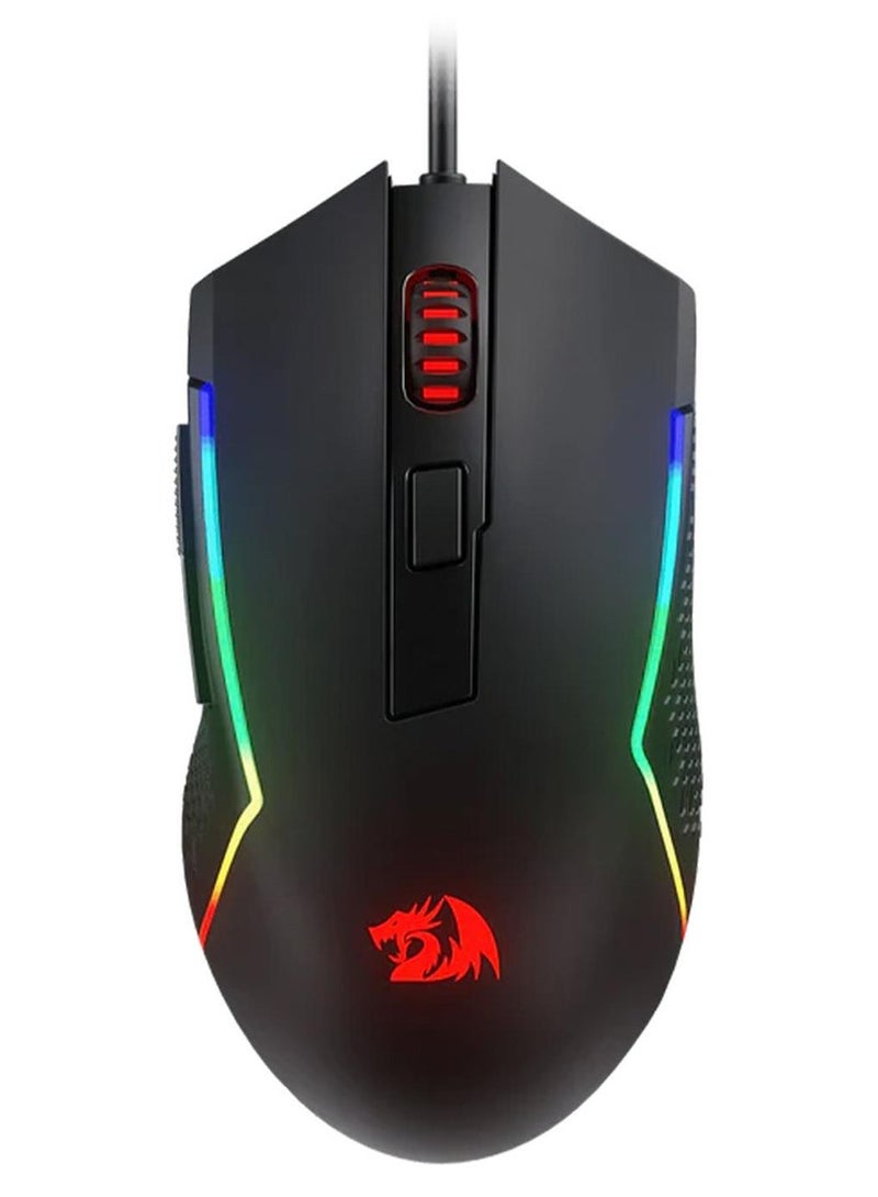 ريدراجون Wired Gaming Mouse , TRIDENT BASIC M616 - RGB , USB Cable , 7 buttons , Max 10000 DPI Sensor responds precisely to movement Switch button , high precision sensor , ergonomic design - black - Image 1