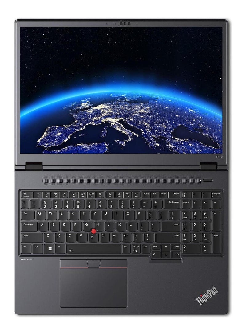 Lenovo - ThinkPad P16v Gen 2 Mobile Workstation 21KX002LUS Intel Core Ultra 7 155H, 16″ WUXGA IPS, 16GB RAM, 512GB SSD, NVIDIA RTX 500 Ada 4GB, Win 11 Pro English Thunder Black - Image 1