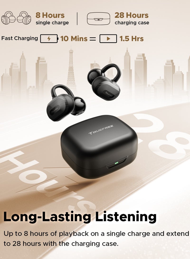 SoundPEATS Truefree C10 Wireless Headset, Open-Ear Headset with Clip, Bluetooth 5.4, Spatial Sound, 28 Hours, IPX5 Waterproof, Clear Calls, Dual Connection, Customisable App black  - Image 5
