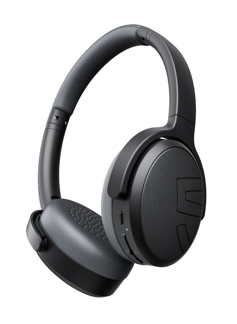 SoundPEATS Space Lite Headband Bluetooth Headset Anc Noise Cancelling Headset V5.4, App Control,Weight 133g，Led Indication, Youth Version, For Music Sports Call black  - Image 1