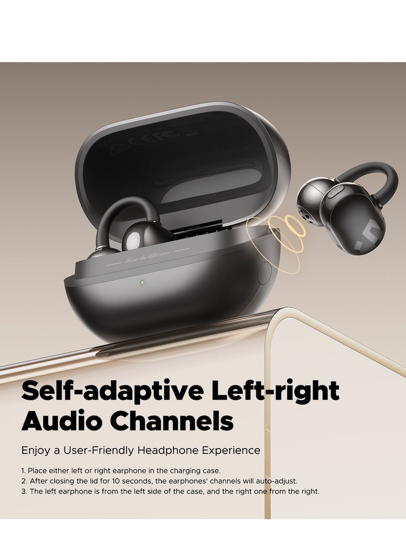 SoundPEATS - POP Clip Open Ear Earbuds, Bluetooth 5.4 Clip-On Headphones, Lightweight Comfort, AI Call Noise Cancellation with Dual Connection, Immersive Audio Wireless Earbuds, 30H, IPX5, App Control black - Image 1
