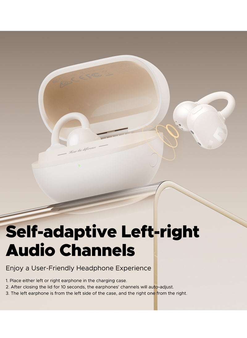 SoundPEATS - POP Clip Open Ear Earbuds, Bluetooth 5.4 Clip-On Headphones, Lightweight Comfort, AI Call Noise Cancellation with Dual Connection, Immersive Audio Wireless Earbuds, 30H, IPX5, App Control beige - Image 1