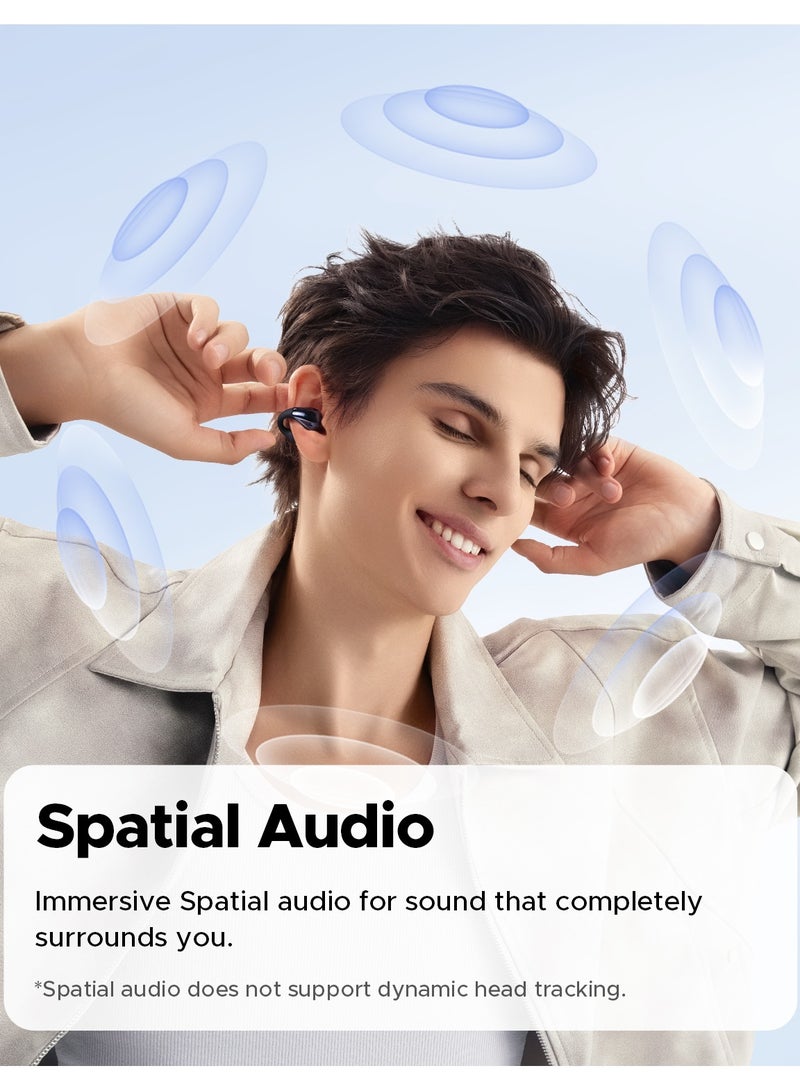 SoundPEATS PearlClip Pro Open-Ear Earbuds, Bluetooth 5.4 Clip On Headphones, IPX5 Waterproof, Wireless Earbuds with 24 Hours Playtime, APP Control for Running/Cycling/Fitness black  - Image 4