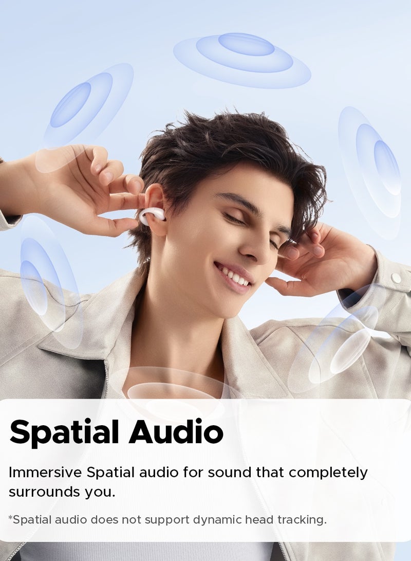 SoundPEATS PearlClip Pro Open-Ear Earbuds, Bluetooth 5.4 Clip On Headphones, IPX5 Waterproof, Wireless Earbuds with 24 Hours Playtime, APP Control for Running/Cycling/Fitness white  - Image 4