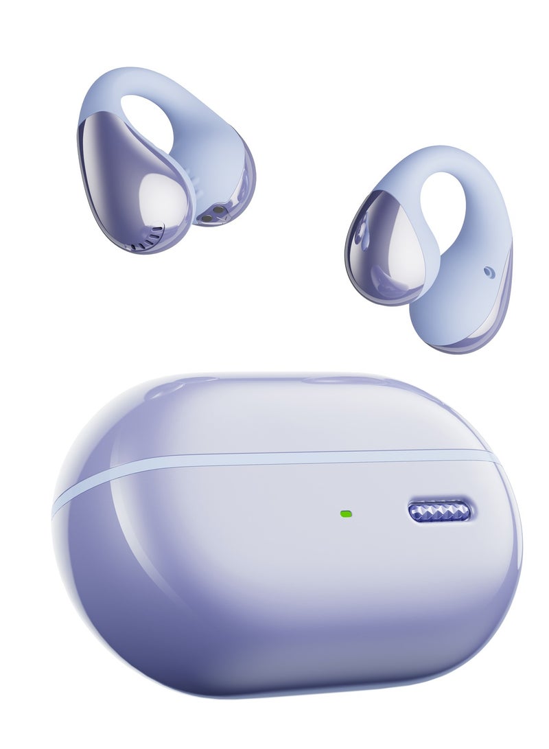SoundPEATS PearlClip Pro Open-Ear Earbuds, Bluetooth 5.4 Clip On Headphones, IPX5 Waterproof, Wireless Earbuds with 24 Hours Playtime, APP Control for Running/Cycling/Fitness purple  - Image 1