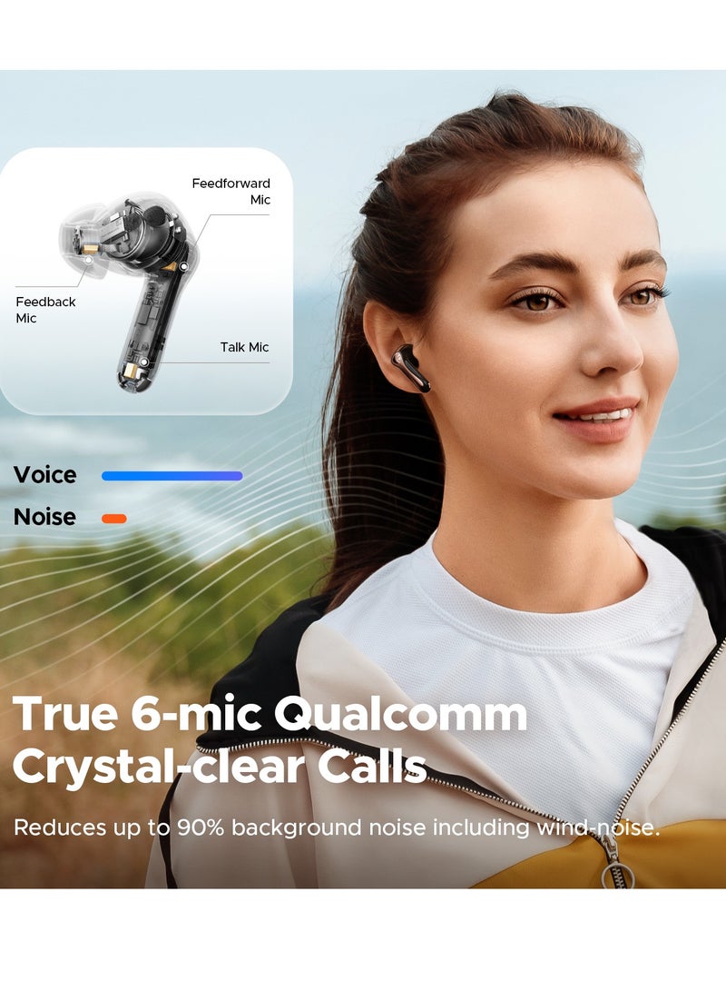 SoundPEATS - Air5 Pro Wireless Earphones 55dB Noise Cancelling QCC3091 LDAC/aptX Lossless Hi-Res Snapdragon Sound Compatible Bluetooth 5.4 Lossless Sound Quality Multi-point / Hybrid ANC/ External Sound Intake Mode / 6-mic AI Calls / Dedicated App / IPX5 Waterproof [VGP 2025 Gold Award] black - Image 1