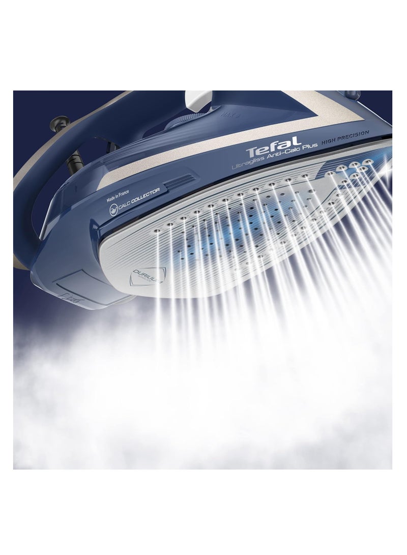 تيفال Ultragliss Plus 2800 Steam Iron FV6830 270 ml 2800 W FV6830 Blue and White  - Image 3