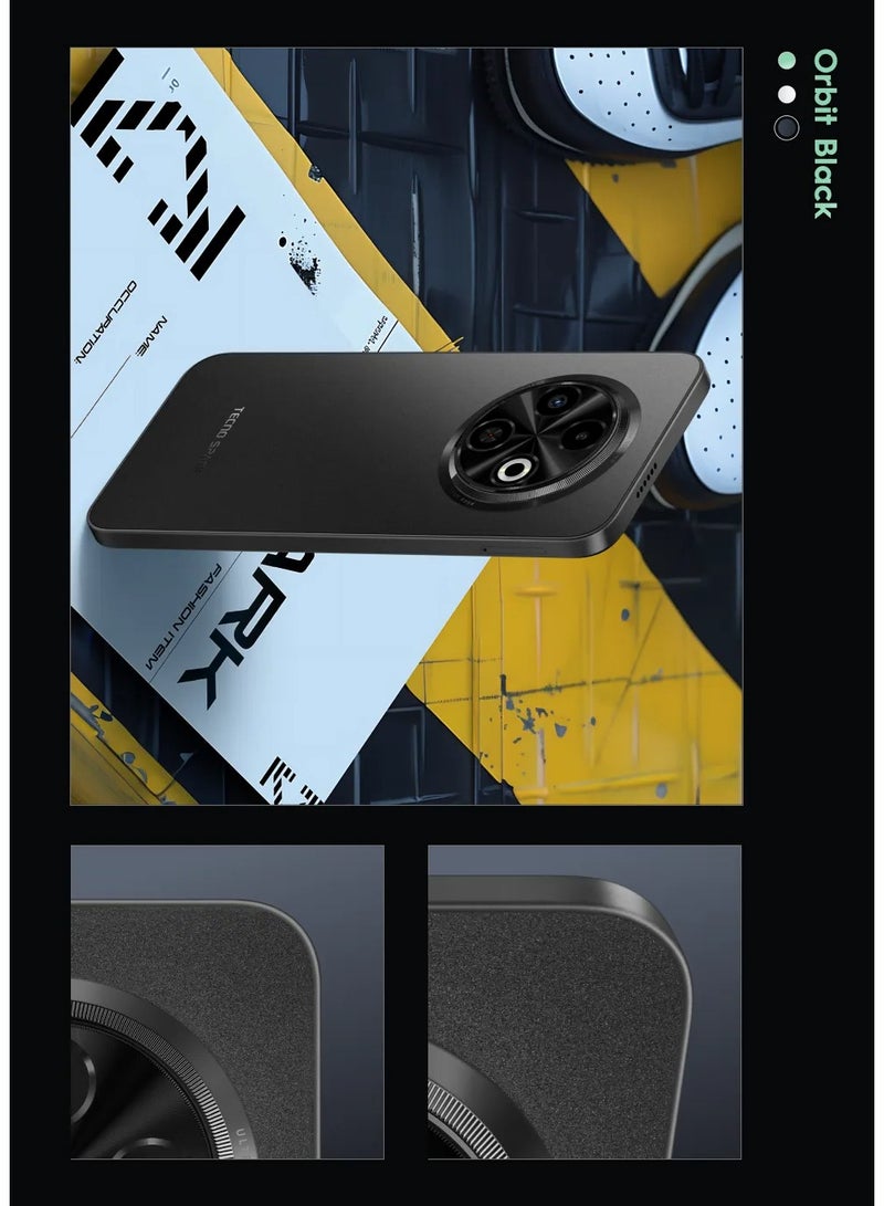 TECNO Spark 30C 128GB ROM+8GB RAM (4GB+4GB Extended) Orbit Black 4G - International version  - Image 2