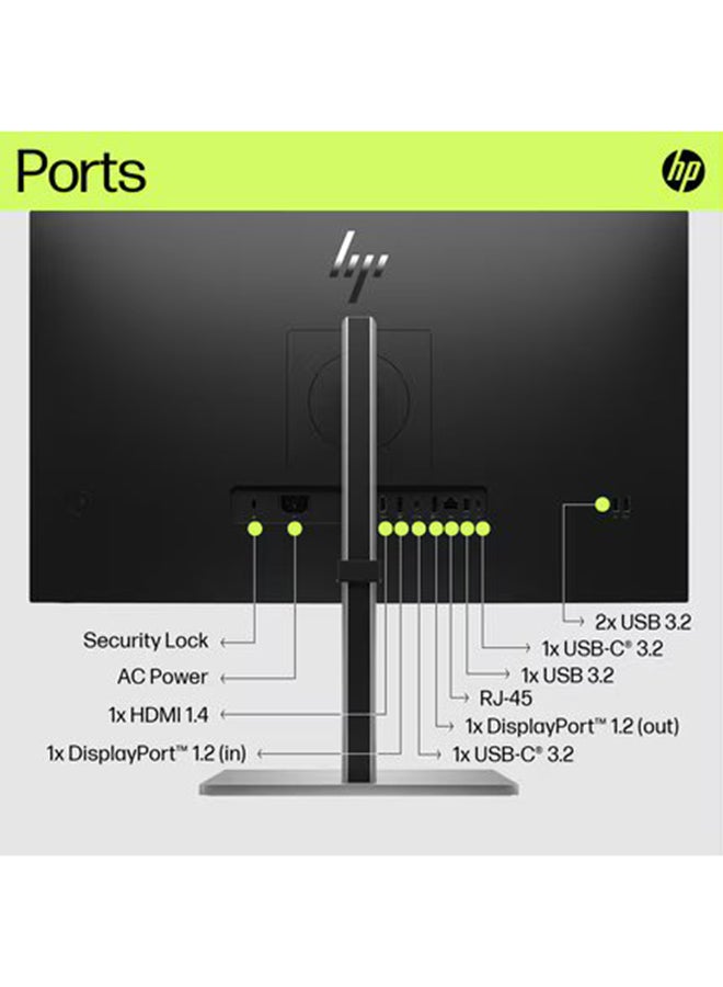 إتش بي - E27u G5 27" QHD USB-C Monitor, 2K Resolution, IPS LCD, 350 Nits Brightness, 5ms Response Time, Adjustable Height/Tilt/Swivel/Pivot, HP Eye Ease, 1x DP 1.2, 1x HDMI 1.4, 3x USB-A, 1x USB-C (65W PD), Ethernet Port, EPEAT Gold, Eco-Friendly Design | 6N4D3AS black - Image 1