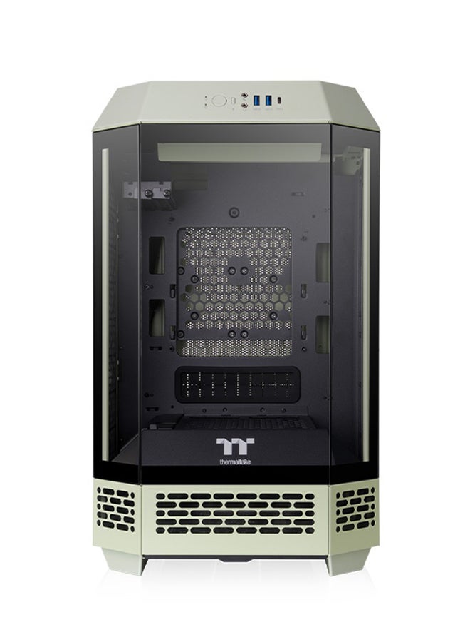 Thermaltake The Tower 250 Mini Tower Chassis – 3mm Tempered Glass, SPCC Material, Dual 120mm CT120 Fans, Supports 360mm AIO Radiator, USB 3.2 Type-C, SFX/ATX PSU, 3 Expansion Slots, Mini ITX Motherboard, Matcha Green | CA-1Z9-00SEWN-00  - Image 2