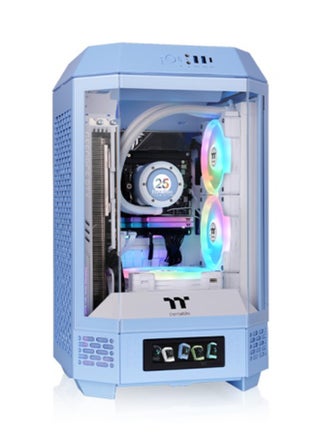 The Tower 250 Mini Tower Chassis – 3mm Tempered Glass, SPCC Material, Dual 120mm CT120 Fans, Supports 360mm AIO Radiator, USB 3.2 Type-C, SFX/ATX PSU, 3 Expansion Slots, Mini ITX Motherboard, Hydrangea Blue | CA-1Z9-00SFWN-00 - pnsku/N70168758V/45/_/1744730833/d4dcb69e-ad62-45a9-bb89-0e540991f18e