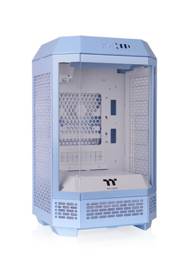 Thermaltake The Tower 250 Mini Tower Chassis – 3mm Tempered Glass, SPCC Material, Dual 120mm CT120 Fans, Supports 360mm AIO Radiator, USB 3.2 Type-C, SFX/ATX PSU, 3 Expansion Slots, Mini ITX Motherboard, Hydrangea Blue | CA-1Z9-00SFWN-00  - Image 3