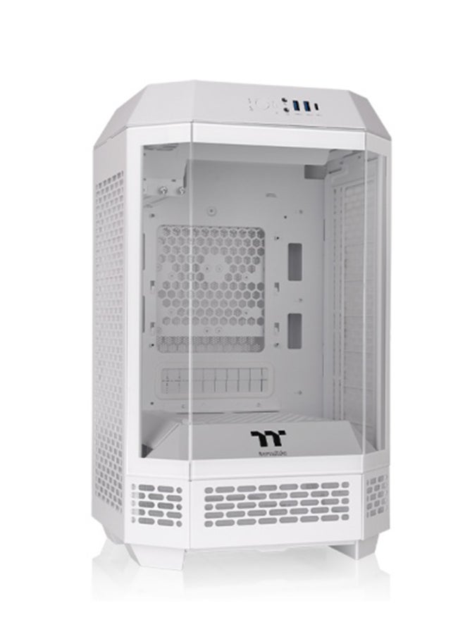 Thermaltake The Tower 250 Mini Tower Chassis – 3mm Tempered Glass, SPCC Material, Dual 120mm CT120 Fans, Supports 360mm AIO Radiator, USB 3.2 Type-C, SFX/ATX PSU, 3 Expansion Slots, Mini ITX Motherboard, Snow White | CA-1Z9-00S6WN-00  - Image 3