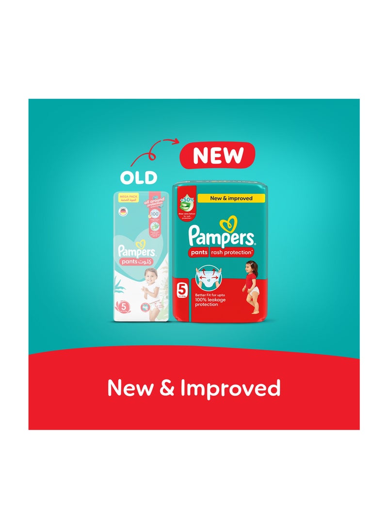 Pampers Rash And Leakage Protection Size 5 12-18kg Pant Diapers Aloe Vera Lotion  Super Saver Box - 162 Count - Image 2