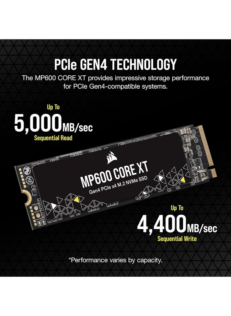 كورسير MP600 CORE XT PCIe Gen4 x4 NVMe 1.4 M.2 SSD - CSSD-F1000GBMP600CXTR2 | 1 TB  - Image 3