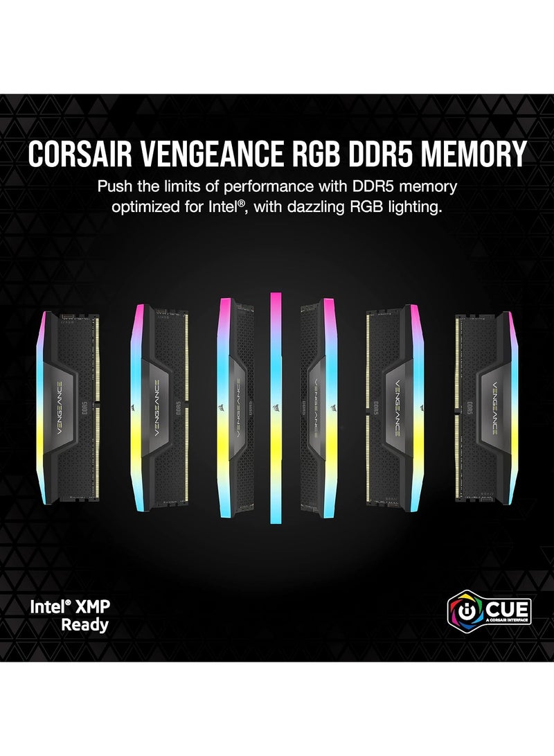كورسير VENGEANCE RGB DDR5 RAM 32GB (2x16GB) 6000MHz CL30 Intel XMP iCUE Compatible Computer Memory - CMH32GX5M2B6000C30 | Black  - Image 2