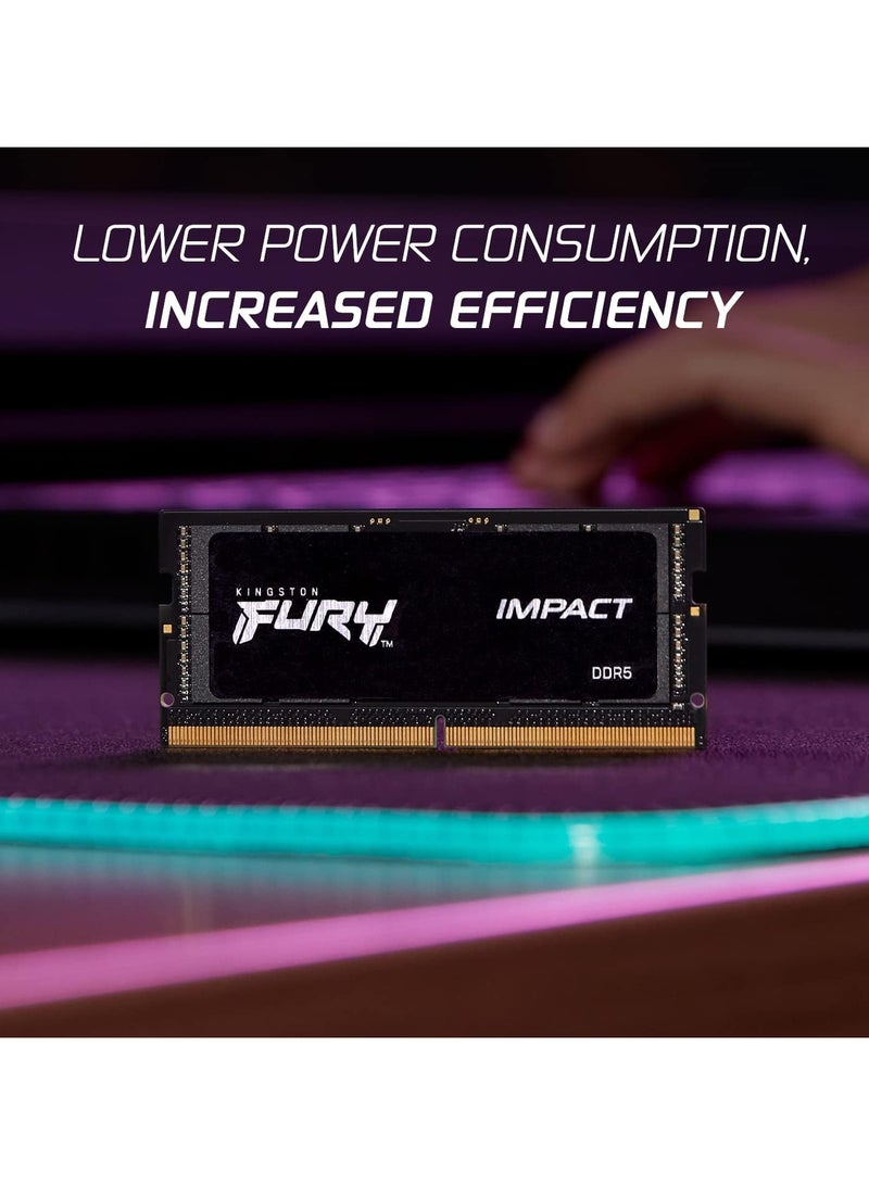 كينغستون - FURY Impact 16GB 6000MT/s CL38 DDR5 SODIMM | Intel XMP 3.0 | Plug N Play | Laptop Memory | Single Module | KF560S38IB-16 Black - Image 1