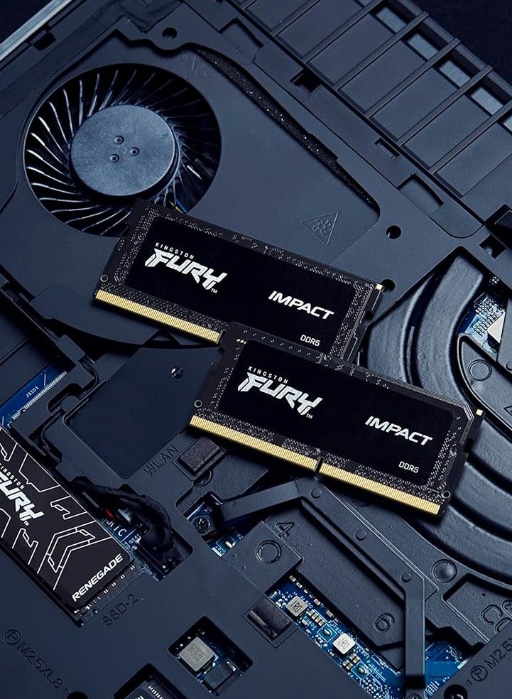 كينغستون - FURY Impact 16GB 6000MT/s CL38 DDR5 SODIMM | Intel XMP 3.0 | Plug N Play | Laptop Memory | Single Module | KF560S38IB-16 Black - Image 1