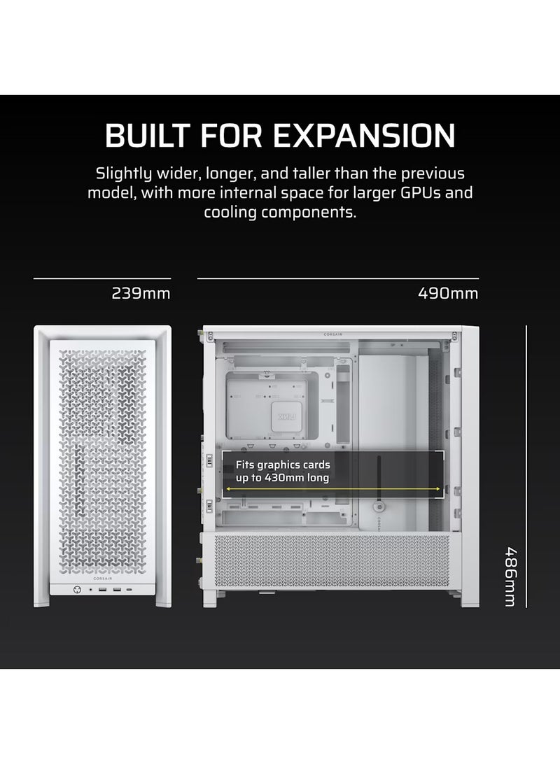 CORSAIR FRAME 4000D Modular Mid-Tower PC Case - White - Image 2