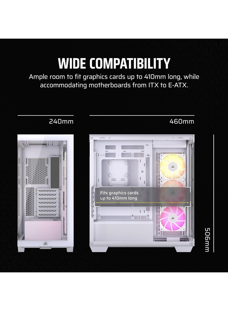 CORSAIR iCUE Link 3500X RGB Mid-Tower ATX PC Case – Panoramic Tempered Glass – Reverse Connection Motherboard Compatible – 3X CORSAIR iCUE Link RX120 RGB Fans Included – White - Image 2