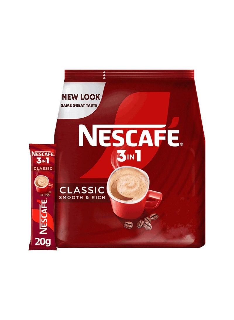 Nescafe Classic 3 in 1 Instant Coffee , 20g × 30 Sticks + 5 600grams Pack of 1