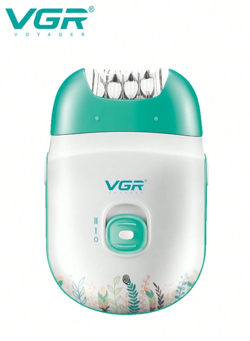 في جي آر Epilator for Women-Cordless Epilators Electric 2 Speeds and 18 Tweezers for Face Legs Arms Armpit Bikini Green  - Image 1