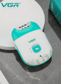 VGR Epilator for Women-Cordless Epilators Electric 2 Speeds and 18 Tweezers for Face Legs Arms Armpit Bikini Green  - Image 5