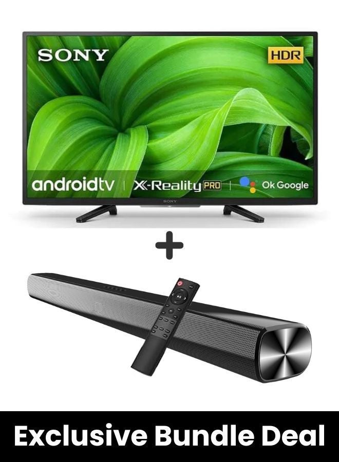Sony Bravia 32 Inch HD Smart TV & Soundbar Bundle – 720p HD, HDR, Google TV, Alexa | Immersive 2-Channel Sound, USB, HDMI, Bluetooth & More KD-32W830K+SOUNDBAR black - Image 1