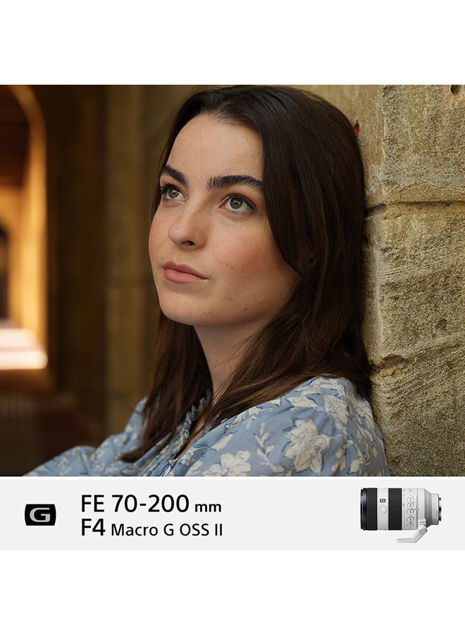 Sony - FE 70-200mm F4 Macro G OSS II Lens – Full-Frame E-Mount Telephoto Zoom with Optical Stabilization, Fast Autofocus & 1:2 Magnification White - Image 1