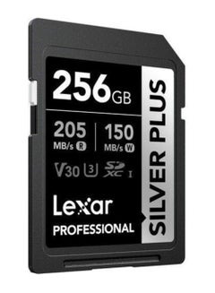 ليكسار Professional Silver Plus U3 V30 SDXC Memory Card – Read 205MB/s, Write 150MB/s 256 GB  - Image 1