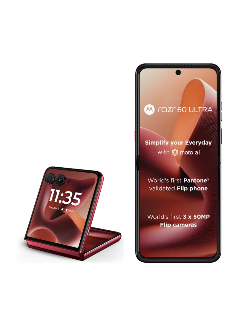 موتورولا Razr 60 Ultra 5G Dual SIM Rio Red 16GB RAM 512 GB - Middle East Version  - Image 1
