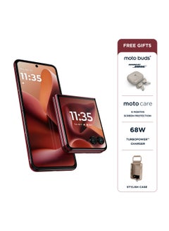 Motorola Razr 60 Ultra 5G Dual SIM Rio Red 16GB RAM 512 GB With Free (Moto Buds Plus + 6 Months Screen Damage Protection) - Middle East Version  - Image 1