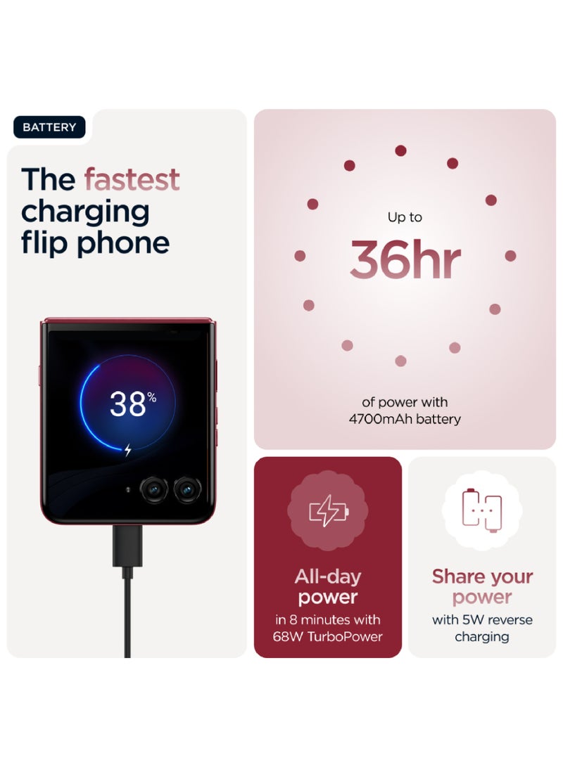 Motorola - Razr 60 Ultra 5G Dual SIM Rio Red 16GB RAM 512 GB With Free (Moto Buds Plus + 6 Months Screen Damage Protection) - Middle East Version - Image 1