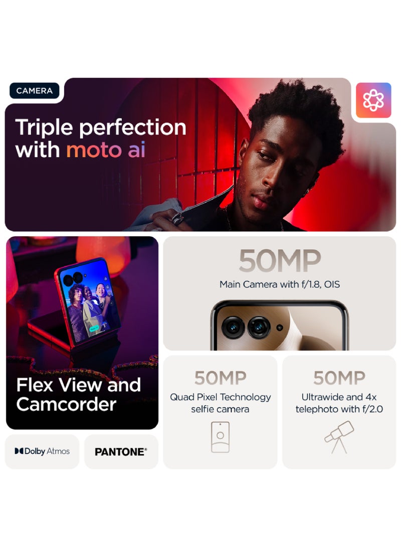 موتورولا Razr 60 Ultra 5G Dual SIM Mountain Trail 16GB RAM 512 GB With Free (Moto Buds Plus + 6 Months Screen Damage Protection) - Middle East Version  - Image 5