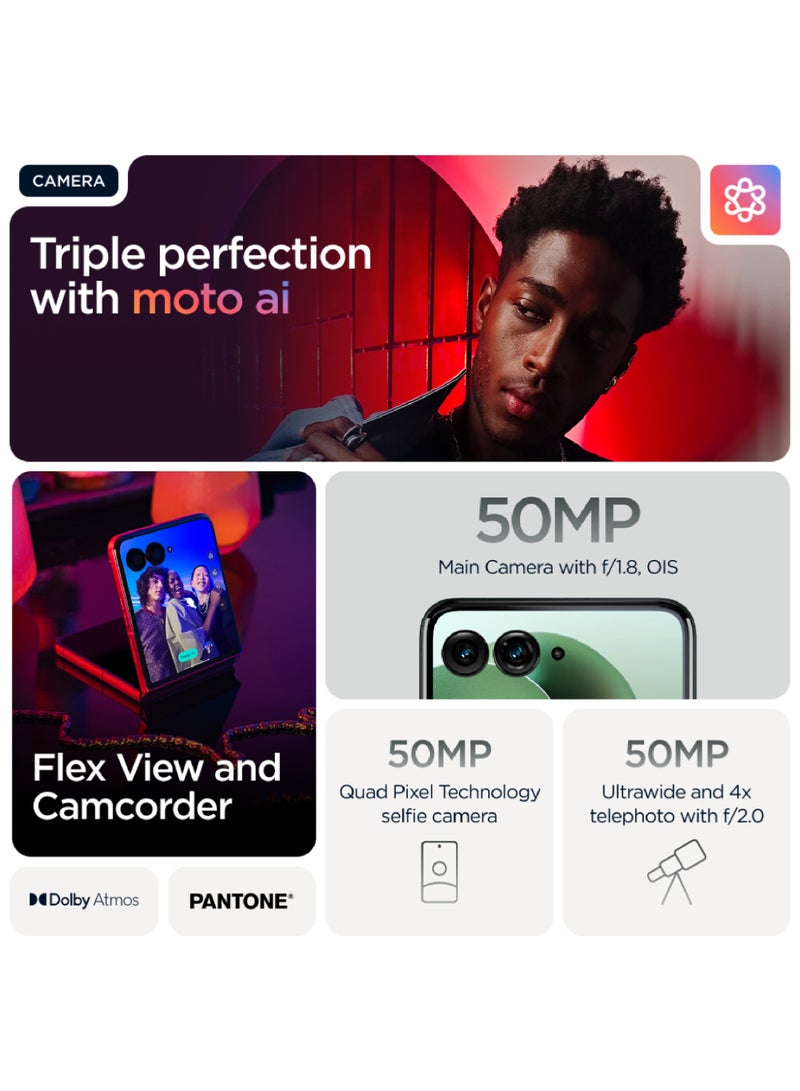 موتورولا Razr 60 Ultra 5G Dual SIM Scarab 16GB RAM 512 GB With Free (Moto Buds Plus + 6 Months Screen Damage Protection) - Middle East Version  - Image 5