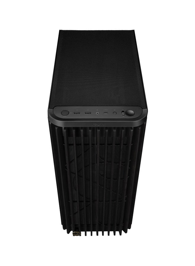 أسوس - ProArt PA401 Wood Edition ATX Mid-Tower Case, Tempered Glass, FSC Ash Wood Front, USB-C, 2x 160mm & 1x 120mm Fans, 2x 2.5” + 2x 2.5”/3.5” Bays, 7 Slots, 240mm Radiator Support, GPU 315mm, CPU Cooler 160mm, Fan Hub, Dust Filters | 90DC00M0-B39000 black - Image 1