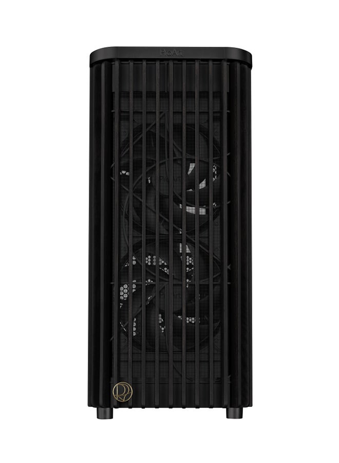 أسوس - ProArt PA401 Wood Edition ATX Mid-Tower Case, Tempered Glass, FSC Ash Wood Front, USB-C, 2x 160mm & 1x 120mm Fans, 2x 2.5” + 2x 2.5”/3.5” Bays, 7 Slots, 240mm Radiator Support, GPU 315mm, CPU Cooler 160mm, Fan Hub, Dust Filters | 90DC00M0-B39000 black - Image 1