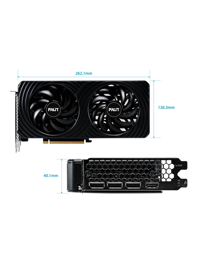 GeForce RTX 5060 Ti Dual 8GB GDDR7 Graphics Card, Blackwell, 4608 CUDA Cores, 2573 MHz Boost, 128-bit, 28 Gbps, PCIe 5.0, Dual 95mm Fans, RGB, DLSS 4, Ray Tracing, Reflex 2, AV1 Encode/Decode, HDMI 2.1b + 3x DP 2.1b, 4K@480Hz / 8K@120Hz, 180W, 8-Pin, DirectX 12 Ultimate, VR & SFF Ready | NE7506T019P1-GB2062D
