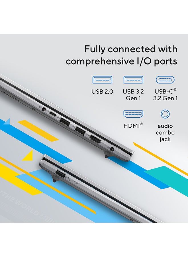ASUS - VivoBook Laptop With 15.6-Inch Display, Core i5-1335U Processor/8GB RAM/512GB SSD/Intel UHD Graphics/Windows 11 Home Arabic Quiet Blue - Image 1