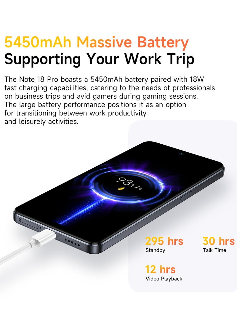 NOTE 18 PRO 6GB RAM 256GB ROM|5450 BATTARY|6.78" HD+ DISPLAY|ANDROID 14