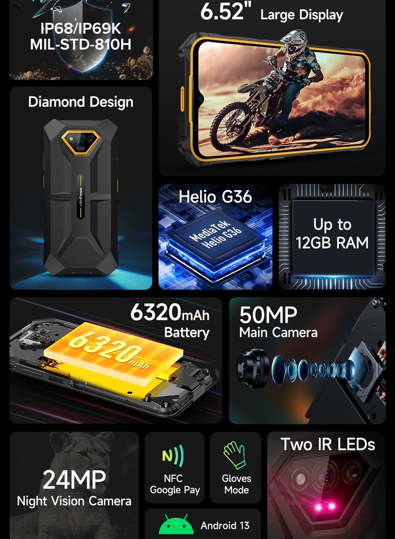 أوليفون ARMOR X13 - 6GB+6GB RAM 64GB ROM - 6320mAh Battary -50MP+24MP CAMERA - NFC - Image 4