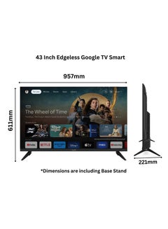 VIDEOCON 43 Inch Edgeless FHD Google TV with "Hey Google" Voice Remote, Bluetooth, Quad Core Processor, Chromecast Built in-2025 Model E43ELGT1100 black  - Image 4