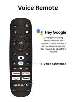 VIDEOCON 43 Inch Edgeless FHD Google TV with "Hey Google" Voice Remote, Bluetooth, Quad Core Processor, Chromecast Built in-2025 Model E43ELGT1100 black  - Image 5