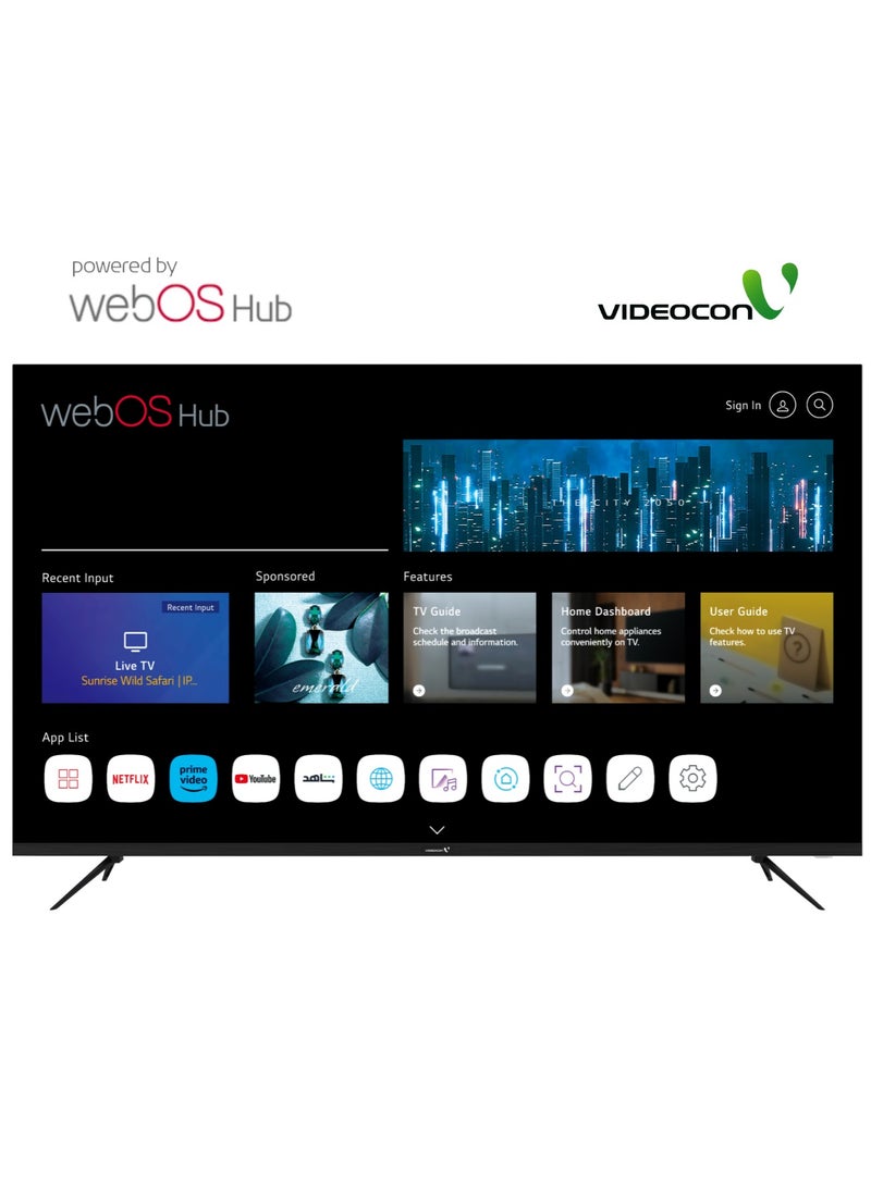VIDEOCON 58 inch Edgeless 4K UHD Powered by WebOs Hub with Magic Remote, Apple AirPlay, Bluetooth-Latest Model 2025 E58ELWO1100 black  - Image 1