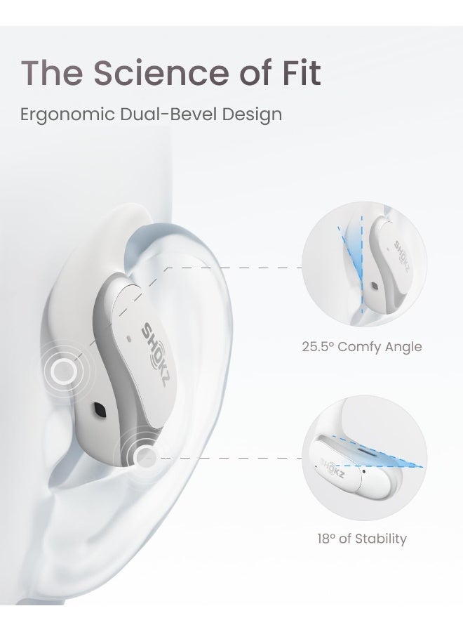 SHOKZ OpenFit Air - Open-Ear Headphones, True Wireless Earbuds, Water Resistant, Secure Earhooks for Daily Use White - Image 3